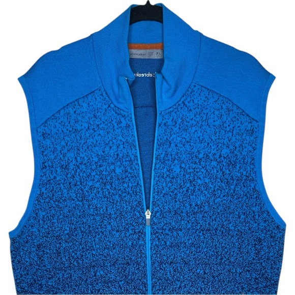 Icebreaker ZoneKnit Merino Wool Vest Men’s XL Deep Geo Blue Navy Insulated - Picture 4 of 15